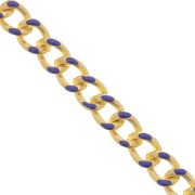 Chaîne maille gourmette résine époxy 10 mm Cobalt doré x1m|raw }}