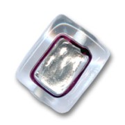Rectangle feuille d'argent 15x12mm Cristal/Argent|raw }}