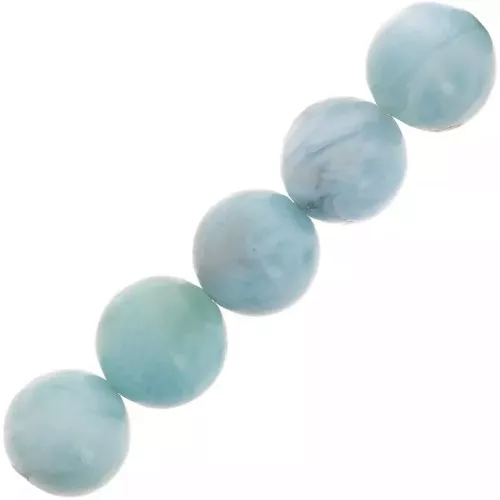 Perle ronde 6 mm en pierre gemme - Larimar x1