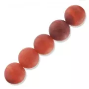 Perles rondes 12 mm Agate de feu Cracked x1