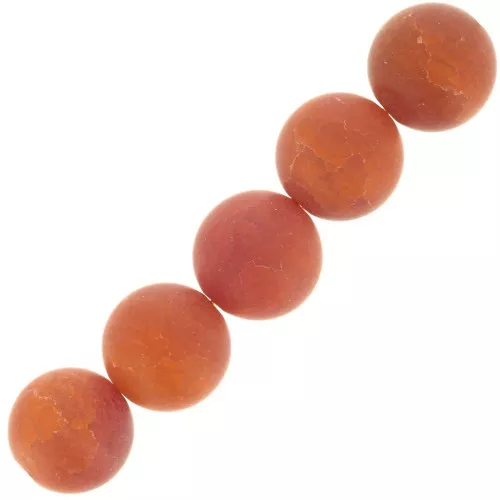 Perles rondes 10 mm Agate de feu Cracked x5