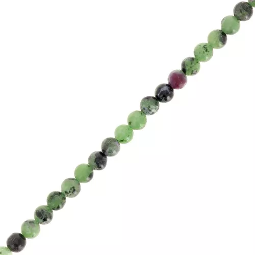 Perles rondes 3 mm pierre gemme - Rubis Zoisite x39cm