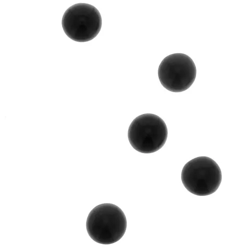 Cabochons ronds 3 mm à coller ou à sertir - Obsidienne noire x5