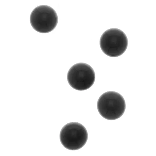Cabochons ronds 4 mm en pierre gemme - Obsidienne noire x5