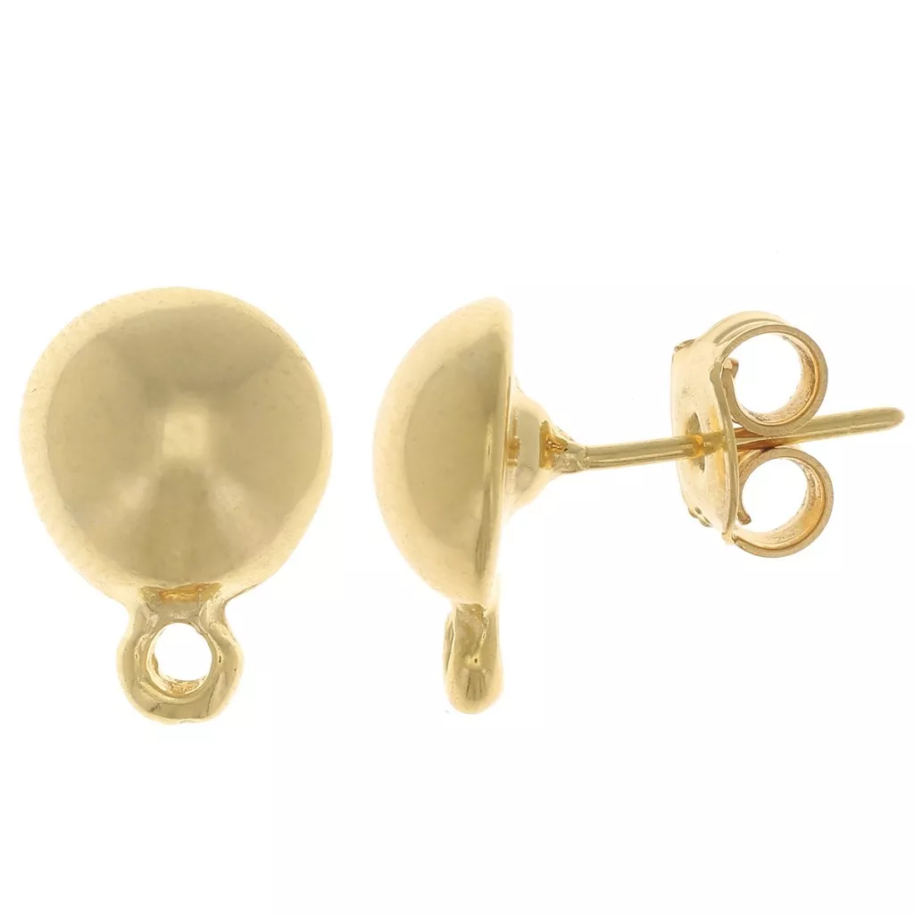 Boucles D'oreilles Clous Avec Perles De Miyuki - Dormeuses Plaqué Or Jaune 18 Carats, Neuf