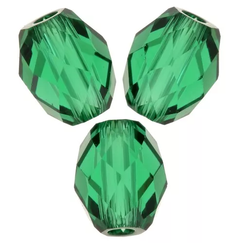 Olives Briolettes PureCrystal 5044 perles olives 5x4 mm - Majestic Green x10