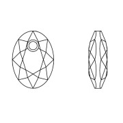 Pendentif PureCrystal 6438 Elliptic Cut Pendant 9 mm - Emeraude x1