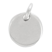 Breloque ronde médaille à graver 8 mm - Argent 925 x1|raw }}