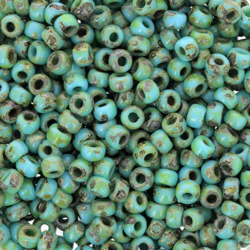 Rocaille Miyuki 8/0 4514 - Opaque Turquoise Blue Picasso x100g