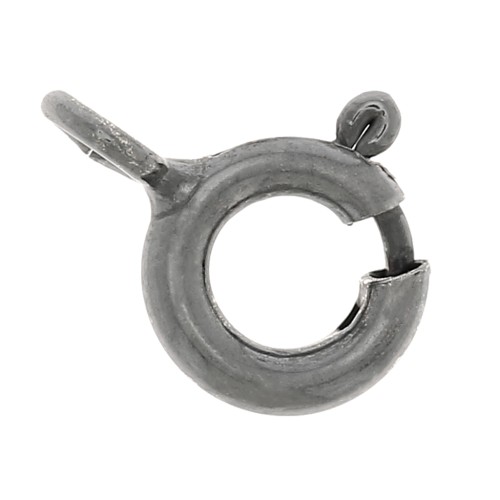 Fermoir à ressort 5 mm - Argent 925 Rhodié Noir x1