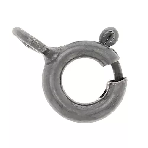 Fermoir à ressort 5 mm - Argent 925 Rhodié Noir x1