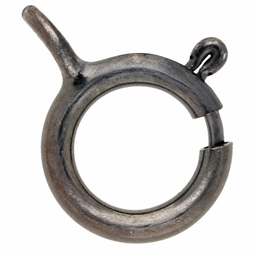 Fermoir à ressort 6 mm - Argent 925 Rhodié Noir x1