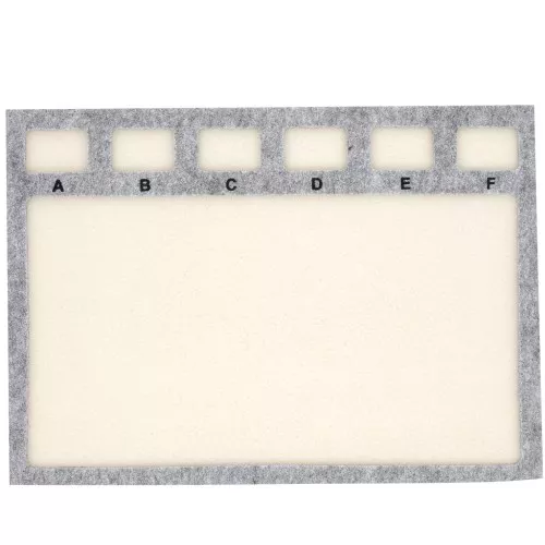 Tapis de perlage 29.5x21 cm avec 6 cases - Gris - Beige x1
