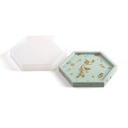 Moule silicone pour réaliser un sous-verre hexagonal 17x15 cm x1