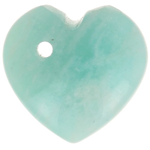 Sequin coeur 10 mm en pierre gemme - Amazonite x1
