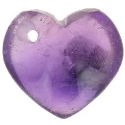 Sequin coeur 10 mm en pierre gemme - Amethyste x1