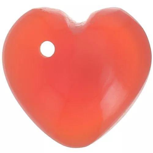 Sequin coeur 10 mm en pierre gemme - Quartz orange x1