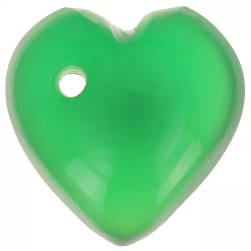 Sequin coeur 10 mm en pierre gemme teintée - Onyx vert x1