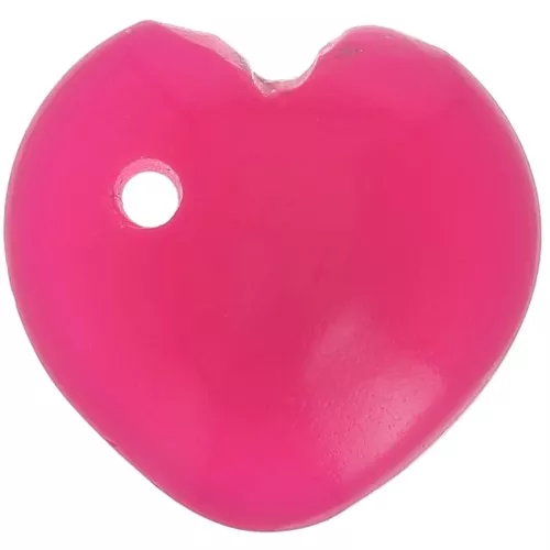 Sequin coeur 10 mm en pierre gemme teintée - Calcédoine rose x1