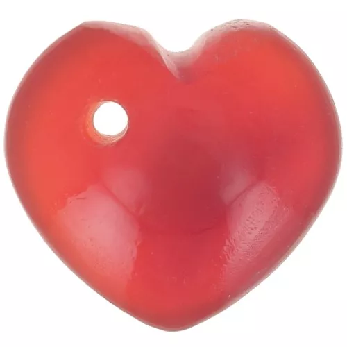 Sequin coeur 10 mm en pierre gemme teintée - Agate rouge x1