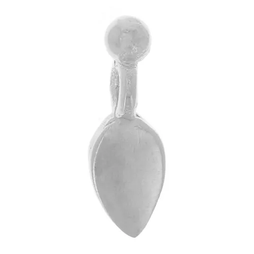 Mini breloque pétale avec une petite boule 9x3 mm - Argent 925 x1
