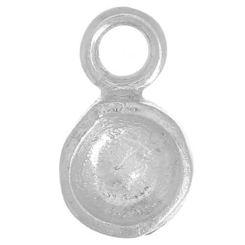 Mini serti pendentif rond pour cabochon fond plat 4 mm - Argent 925 x1