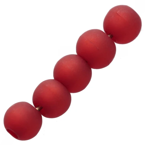 Perles rondes Polaris Dépolies 4 mm Red Magma x20
