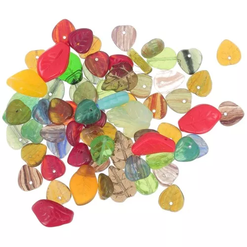 Assortiment de perles de bohème - Feuilles x50g