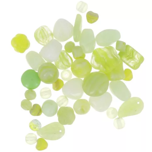 Assortiment de perles de bohème - Uranium x50g