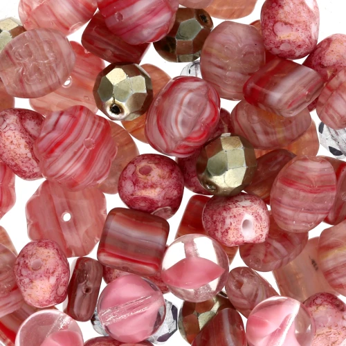 Assortiment de perles de bohème - Dusty Rose x50g