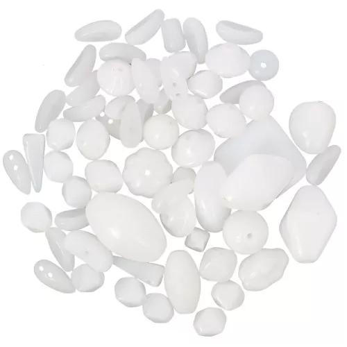Assortiment de perles de bohème - White 1 x50g