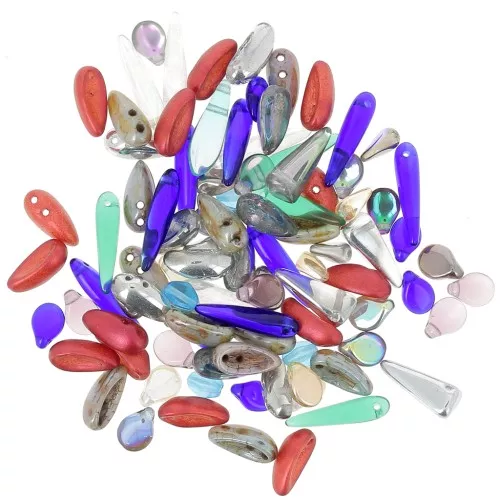 Assortiment de perles de bohème - Transparent Coated x20g