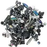 Assortiment de perles de bohème - Metallic Black x20g