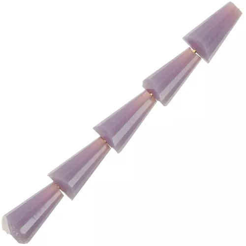 Perles cône en verre facetté - 8x4 mm - Opaque Lilas x25