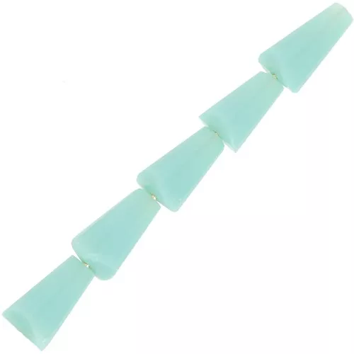 Perles cône en verre facetté - 8x4 mm - Opaque Turquoise x25