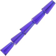 Perles cône en verre facetté - 8x4 mm - Cobalt x25