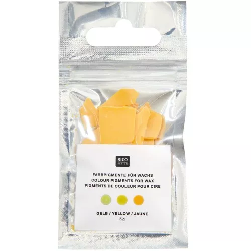 Pigments de couleur pour cire à bougie - Rico design - Jaune x5g