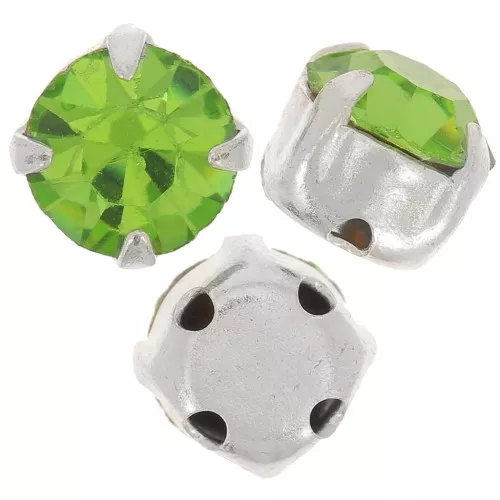 Chatons montés 4 mm Peridot x10