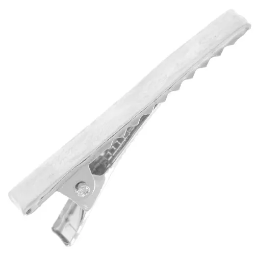 Pince à cheveux crocodile à décorer 41 mm - Rhodié x10