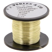 Fil de cuivre 0.20 mm anti ternissement - Doré clair x175m