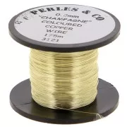 Fil de cuivre 0.20 mm anti ternissement - Doré clair x175m