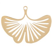 Pendentif feuille de Ginkgo 23x31 mm - Acier inoxydable 316L Doré x1