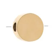 Perle plate ronde 5 mm - Acier inoxydable 316L Doré x1