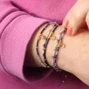 Perle plate étoile 4 mm - Acier inoxydable 316L Doré x1