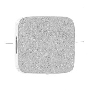 Perle plate carré 5 mm effet diamanté - Acier inoxydable 316L x1|raw }}