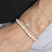 Intercalaire rectangle 13x3 mm oxyde de zirconium - Acier inox 316L Doré - Crystal