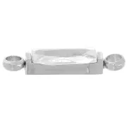 Intercalaire rectangle 13x3 mm oxyde de zirconium - Acier inox 316L - Crystal x1