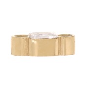 Intercalaire carré 6x3 mm oxyde de zirconium - Acier inox 304 Doré - Crystal x1