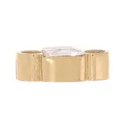 Intercalaire carré 6x3 mm oxyde de zirconium - Acier inox 304 Doré - Crystal x1