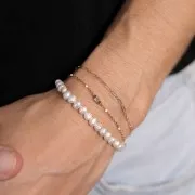 Intercalaire carré 6x3 mm oxyde de zirconium - Acier inox 316L Doré - Crystal x1